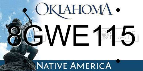 8GWE115 Oklahoma License Plate