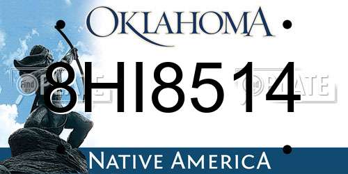 8HI8514 Oklahoma License Plate