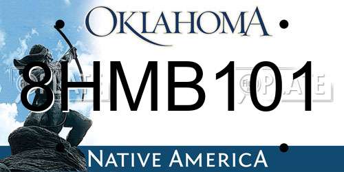 8HMB101 Oklahoma License Plate