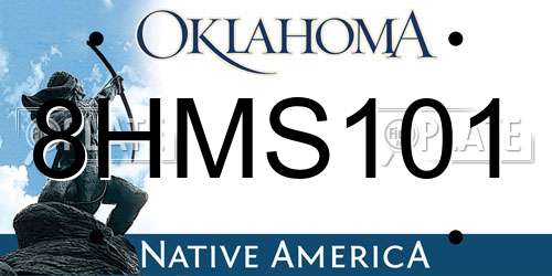 8HMS101 Oklahoma License Plate