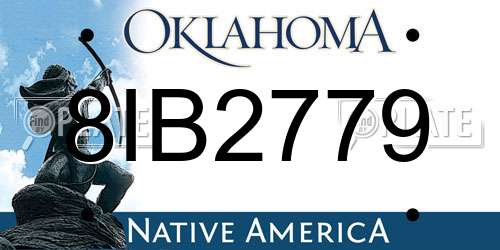 8IB2779 Oklahoma License Plate