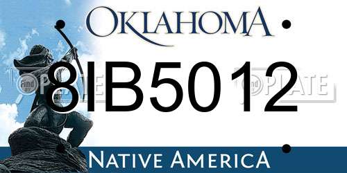 8IB5012 Oklahoma License Plate