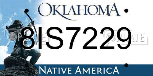 8IS7229 Oklahoma License Plate