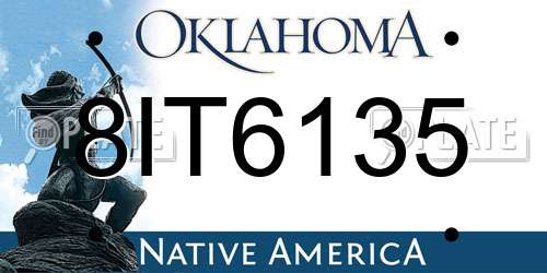 8IT6135 Oklahoma License Plate