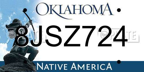 8JSZ724 Oklahoma License Plate