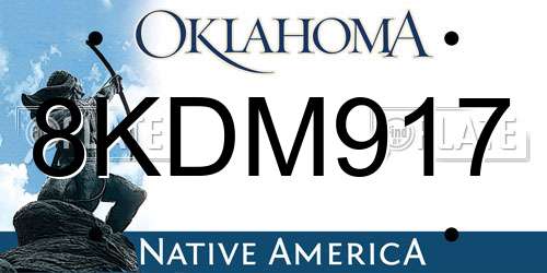 8KDM917 Oklahoma License Plate