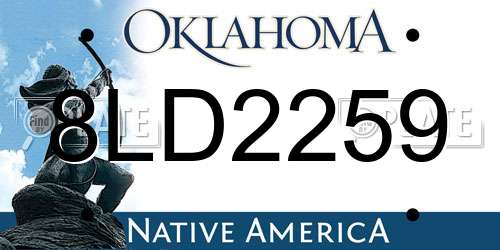 8LD2259 Oklahoma License Plate