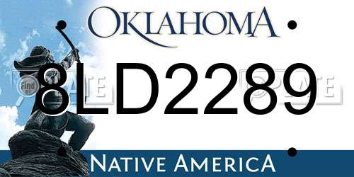 8LD2289 Oklahoma License Plate