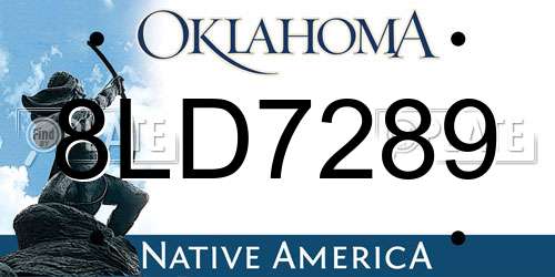 8LD7289 Oklahoma License Plate