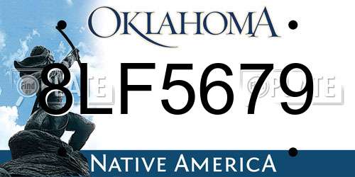 8LF5679 Oklahoma License Plate