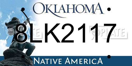8LK2117 Oklahoma License Plate