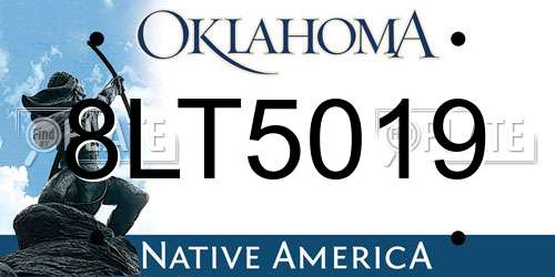 8LT5019 Oklahoma License Plate