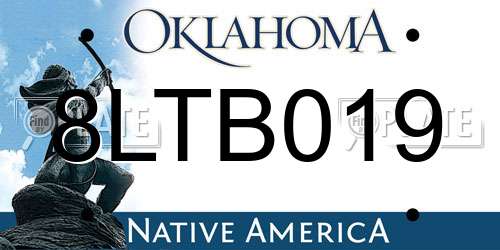 8LTB019 Oklahoma License Plate