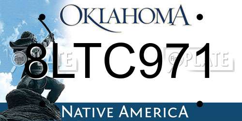 8LTC971 Oklahoma License Plate