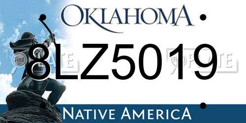 8LZ5019 Oklahoma License Plate