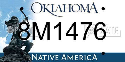 8M1476 Oklahoma License Plate