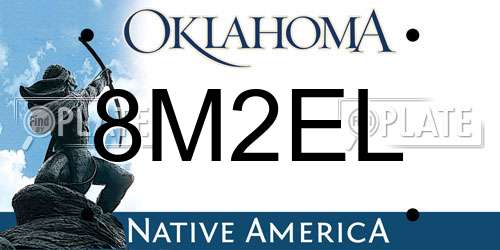 8M2EL Oklahoma License Plate