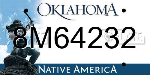 8M64232 Oklahoma License Plate