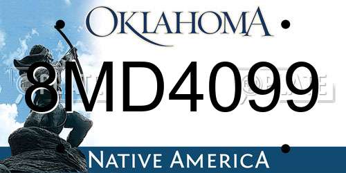 8MD4099 Oklahoma License Plate