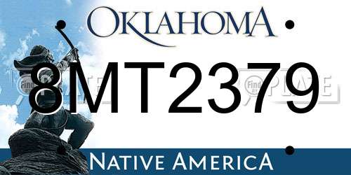8MT2379 Oklahoma License Plate