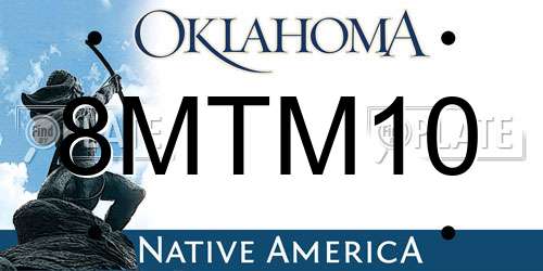 8MTM10 Oklahoma License Plate
