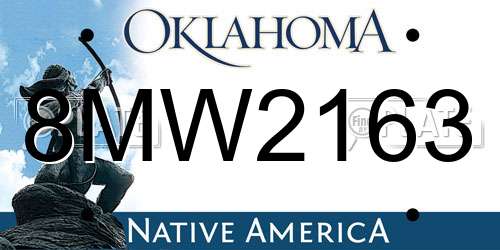 8MW2163 Oklahoma License Plate