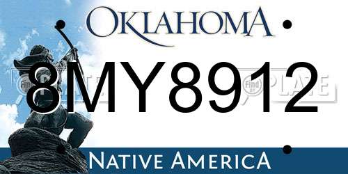 8MY8912 Oklahoma License Plate