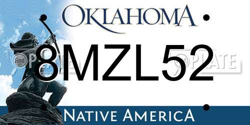 8MZL52 Oklahoma License Plate