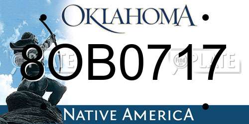 8OB0717 Oklahoma License Plate