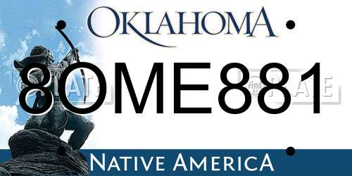8OME881 Oklahoma License Plate