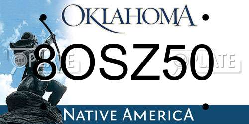 8OSZ50 Oklahoma License Plate