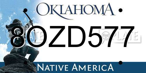 8OZD577 Oklahoma License Plate