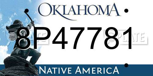 8P47781 Oklahoma License Plate