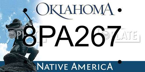 8PA267 Oklahoma License Plate