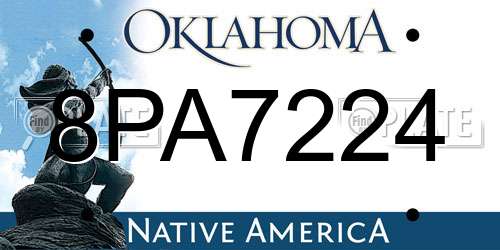 8PA7224 Oklahoma License Plate