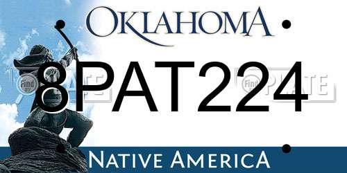 8PAT224 Oklahoma License Plate