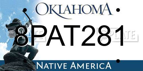 8PAT281 Oklahoma License Plate