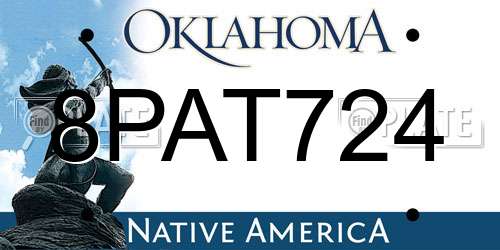8PAT724 Oklahoma License Plate