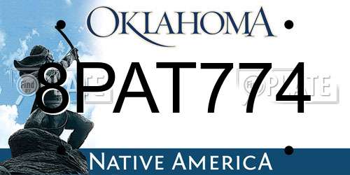 8PAT774 Oklahoma License Plate
