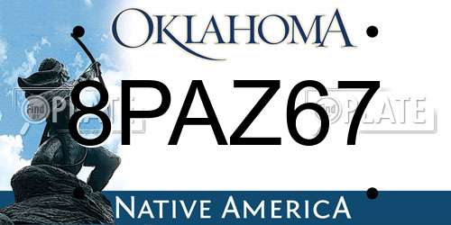 8PAZ67 Oklahoma License Plate