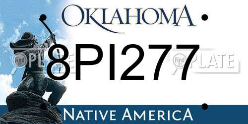 8PI277 Oklahoma License Plate