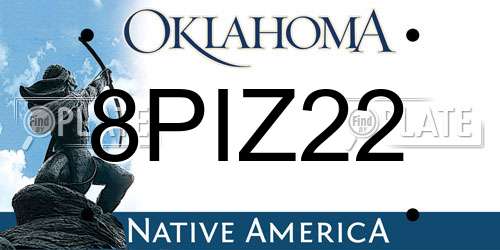 8PIZ22 Oklahoma License Plate