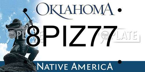 8PIZ77 Oklahoma License Plate