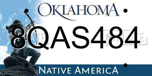 8QAS484 Oklahoma License Plate