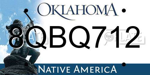 8QBQ712 Oklahoma License Plate