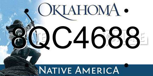 8QC4688 Oklahoma License Plate