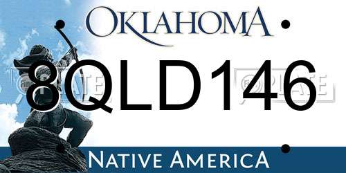8QLD146 Oklahoma License Plate