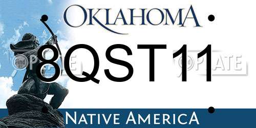 8QST11 Oklahoma License Plate