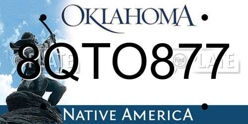 8QTO877 Oklahoma License Plate