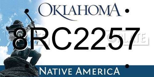 8RC2257 Oklahoma License Plate